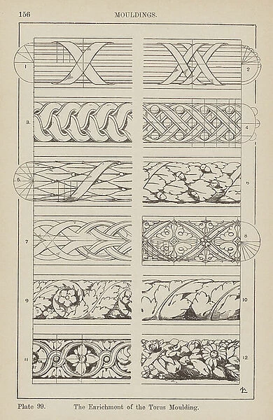 Ornament: Mouldings, The Enrichment of the Torous Moulding (engraving)