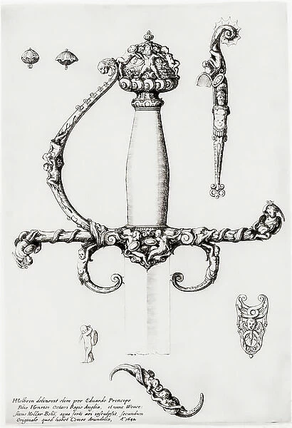 Ornamental design for sword hilt. 17th century. (print)