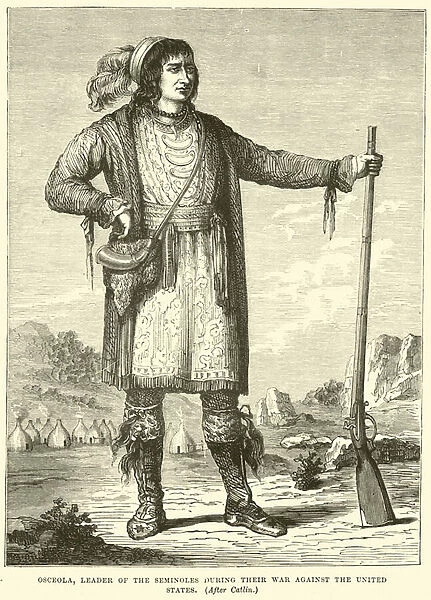 Osceola, Leader of the Seminoles during their war against the United States (engraving)
