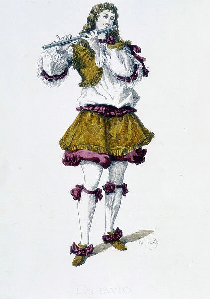 Ottavio, 1688. From 'Masques et bouffons'(Italian comedy)