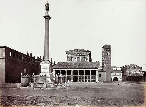 Overall view of the Basilica of San Lorenzo fuori le Mura in Rome, before the bombardment of July 19, 1943