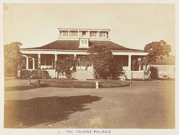 Pacific Station in HMS Triumph - Photo 50, The Iolani Palace. Honolulu., 1879 (photo, cloth, leather, paper)
