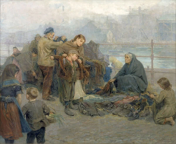 Paddys Clothes Market, Sandgate, 1898 (oil on canvas)