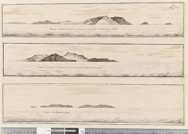 Page 7 (a) View of Porto Santo. Titled in ink along lower edge