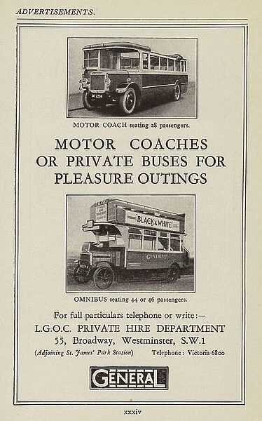 Page of London-related advertisements, 1928 (litho)