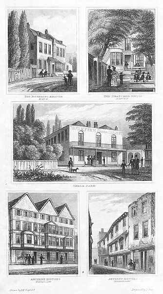 Page of London views, 1835 (engraving)