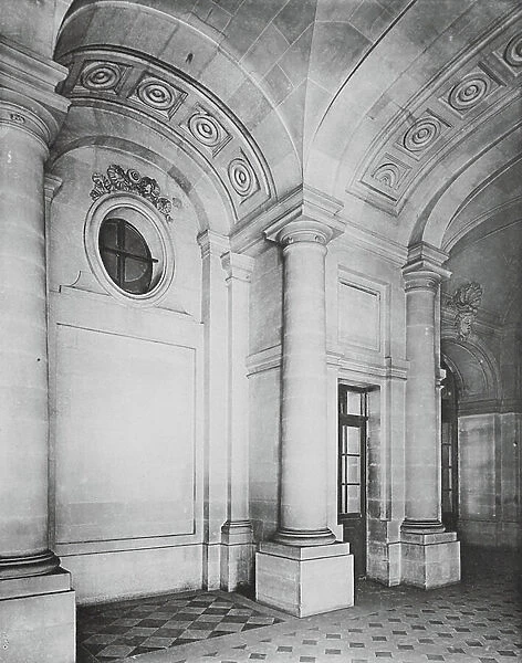 Palais-Royal, Conseil D'Etat, Vestibule Du Rez-De-Chaussee, Architecte, Contant d'Ivry (b / w photo)