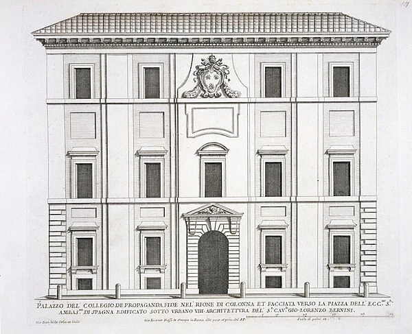Palazzo del Collegio de Propaganda Fide, from Palazzi di Roma, part II