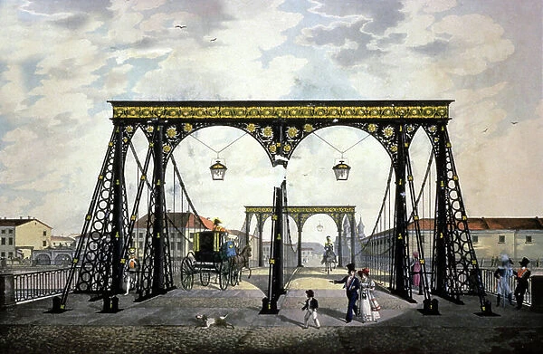 Panteleimon bridge, Saint Petersburg, c.1830 (engraving)