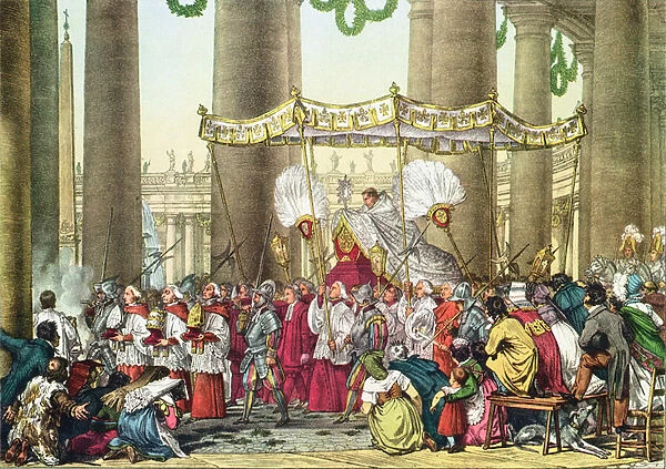 The Papal Procession on the Feast of Corpus Christi, engraved by Francois Alexandre