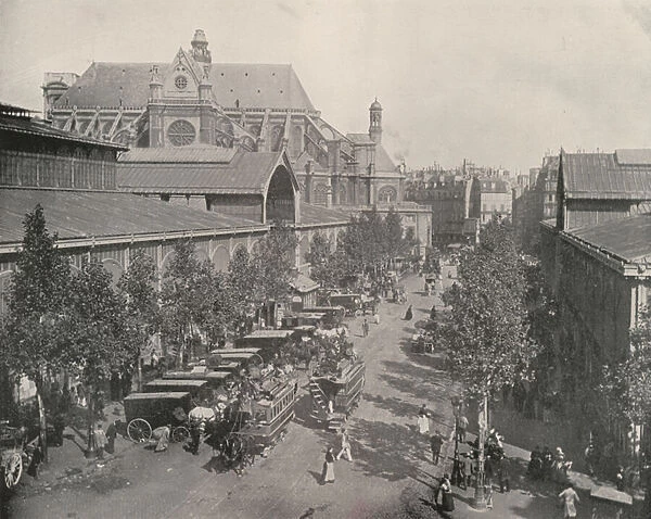 Paris: Exterior View of the Halles Centrales (b  /  w photo)