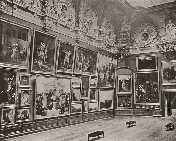 Paris: The New French Gallery, Louvre Museum (b  /  w photo)