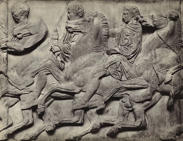Parthenon sculptures: North Frieze, British Museum (b  /  w photo)
