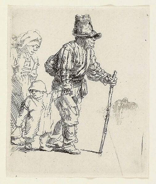 Peasant Family on the Tramp, c. 1652 (etching on cream laid paper)
