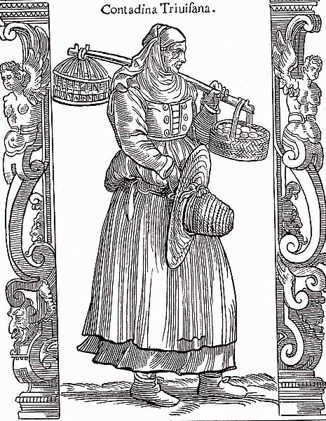 Peasant of the March of Treviso, after Cesare Vecellio (1521-1601). Engraving from The Italian costume, 1895