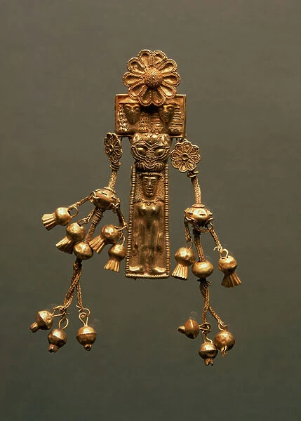 Pendant, from the Camiros necropolis, c. 630-620 BC (electrum)