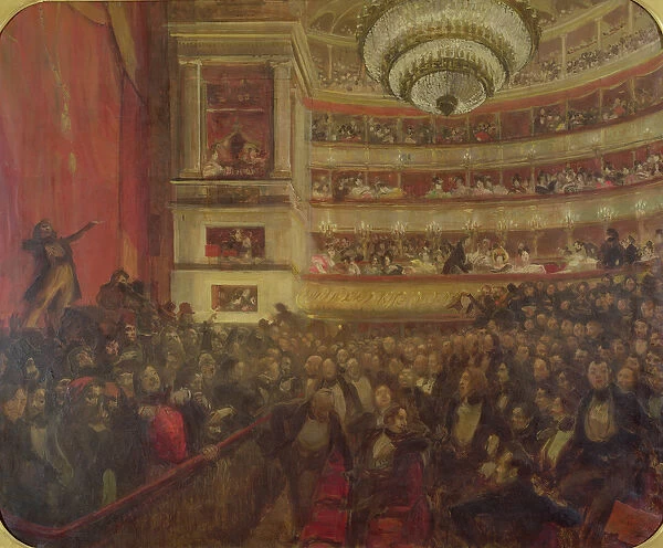 Performance of Hernani by Victor Hugo (1802-85) in 1830, c