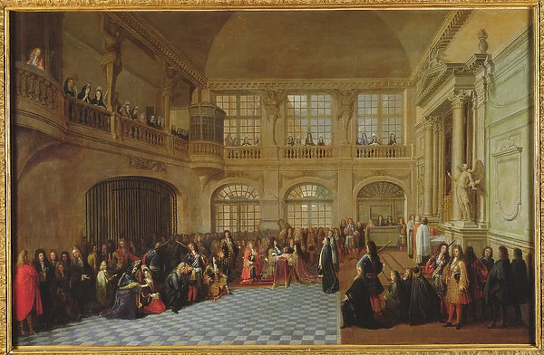 Philippe de Courcillon (1638-1720) Marquis of Dangeau pledging his oath to King Louis XIV