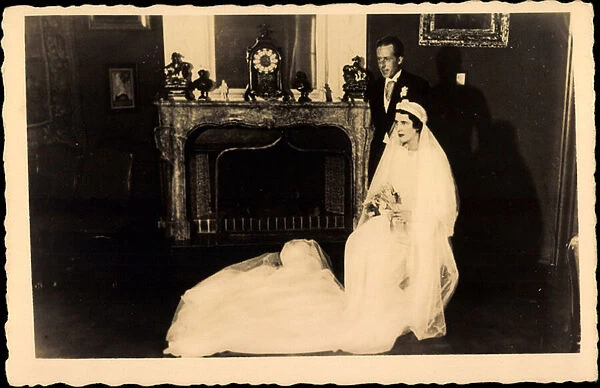 Photo Ak Karl Theodor Graf zu Toerring Jett. Princess Elisabeth, Wedding (b  /  w photo)
