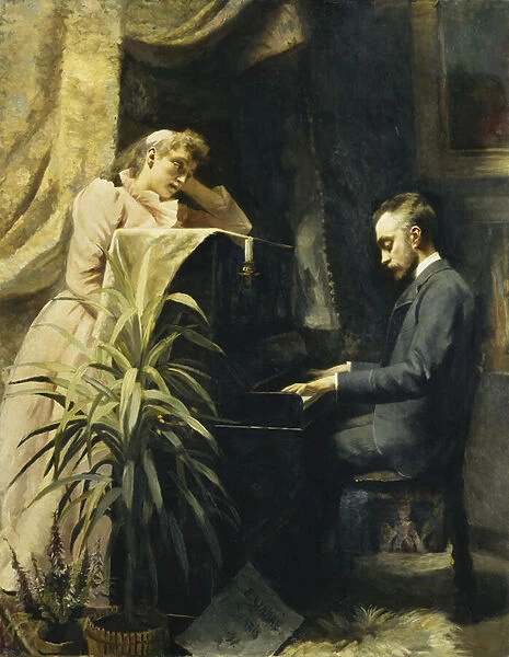 At the Piano, 1891 (oil on canvas)