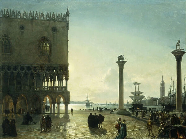 Piazza San Marco at Night, (oil on canvas)