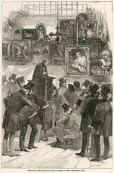 Picture sale at Messrs. Christie and Manton s, King Street, St James s, London (engraving)