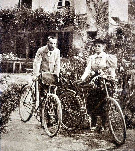 Pierre and Marie Curie in their garden 1895