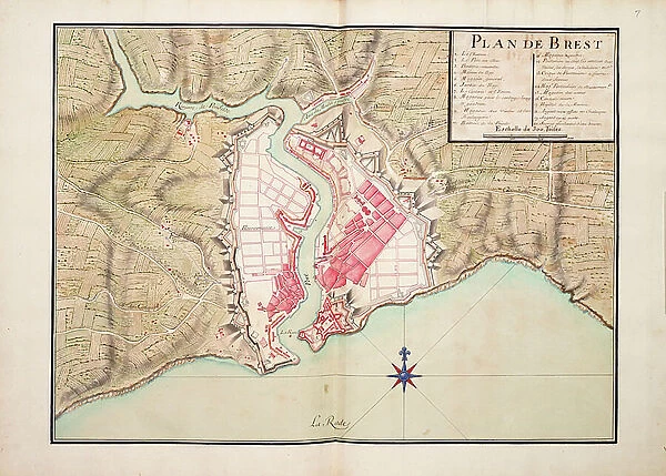Plan of Brest, 1724 (watercolour)
