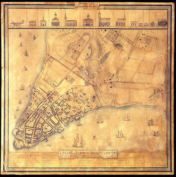 Plan of the City and Environs of New York as they were in 1742-1744