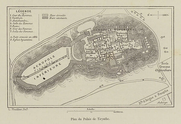 Plan du Palais de Tirynthe (engraving)