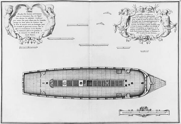 Plan of a vessel with an entirely completed second deck, illustration from the Atlas