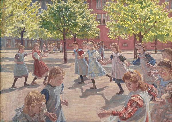 Playing Children, Enghave Square, 1907-08 (oil on canvas)