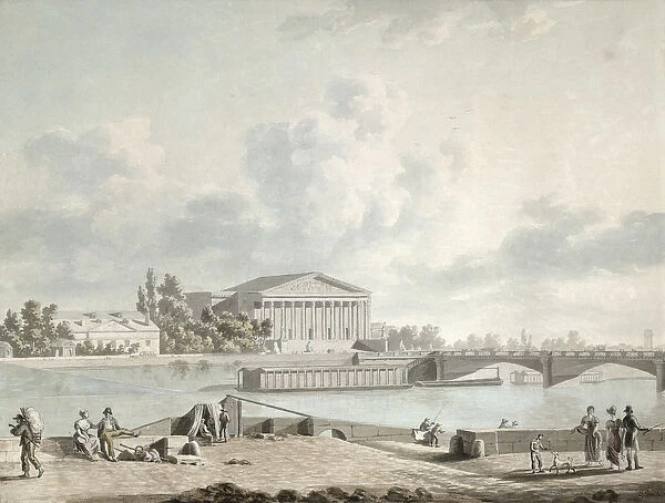 The Pont de la Concorde and the Facade of the Corps Legislatif, c. 1809 (w  /  c on paper)