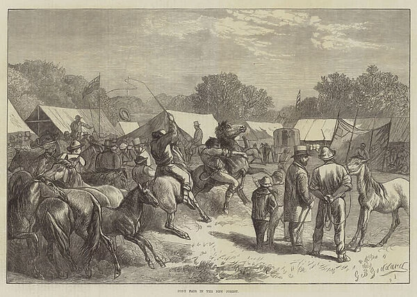 Pony Fair in the New Forest (engraving)