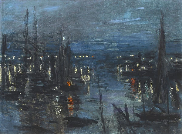 The Port of Le Havre, Night Effect; Le Port de Havre, effet du Nuit, 1873 (oil on canvas)