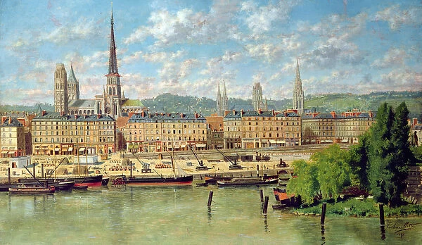 The Port at Rouen, 1878 (oil on canvas)