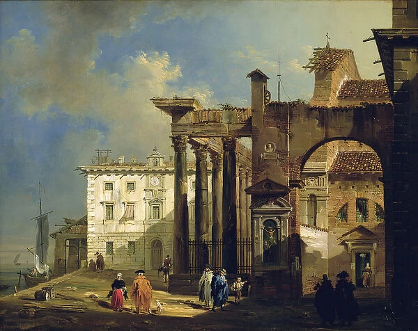 The Portico of the Church of San Lorenzo in Milan, c. 1814 (oil on canvas)