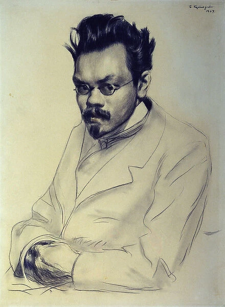 Portrait of Alexei M. Remizov, 1907 (coal and pastel on paper)