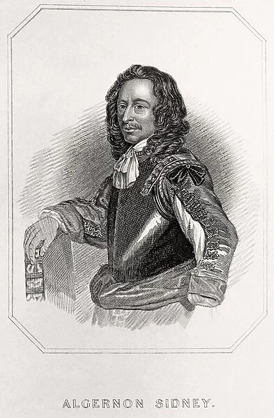 Portrait of Algernon Sidney, 1835 (litho)