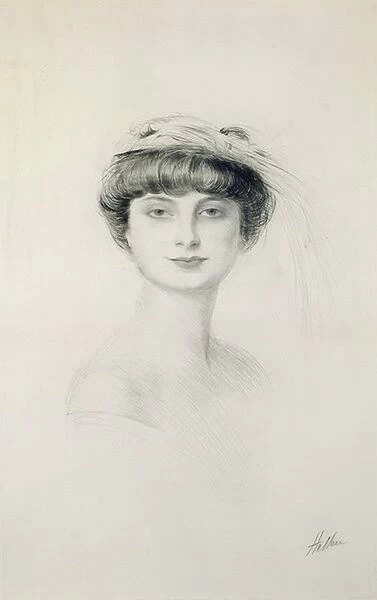 Portrait of Anna de Noailles (1876-1933) (drypoint on paper)