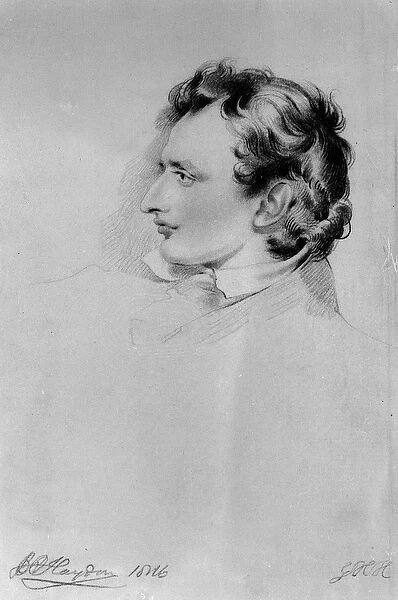 Portrait of Benjamin Robert Haydon (engraving) (b  /  w photo)