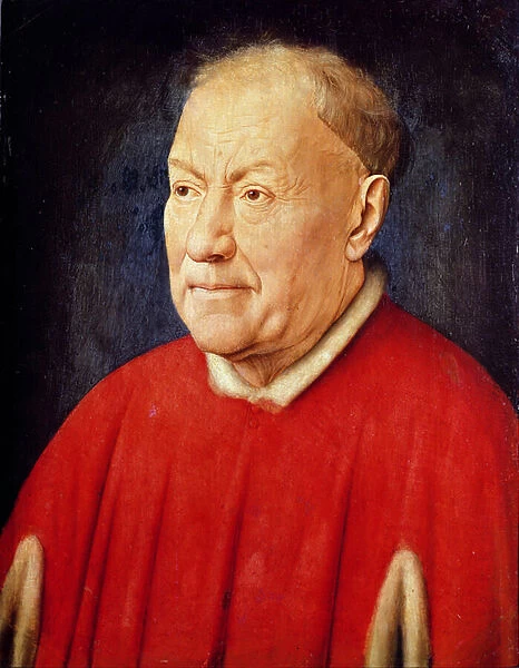Portrait of Cardinal Albergati (oil on panel)