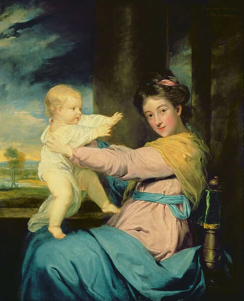 Portrait of Caroline, Duchess of Marlborough with her daughter Lady Caroline Spencer