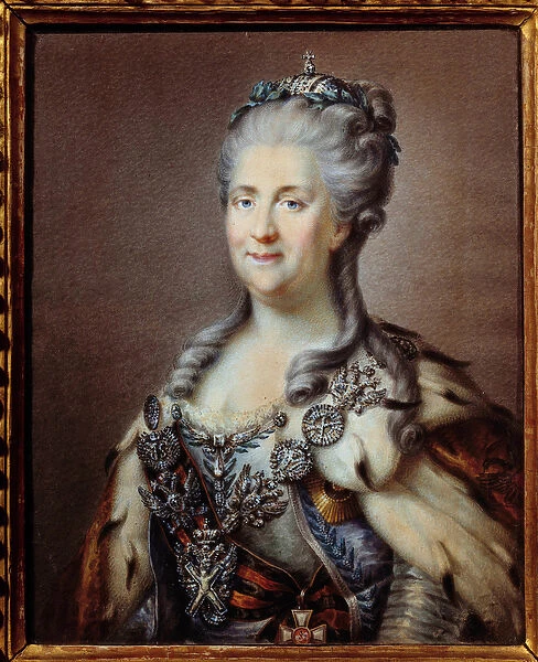 Portrait of Catherine II (1729-1796) imperatrice of Russia with the necklace of Saint