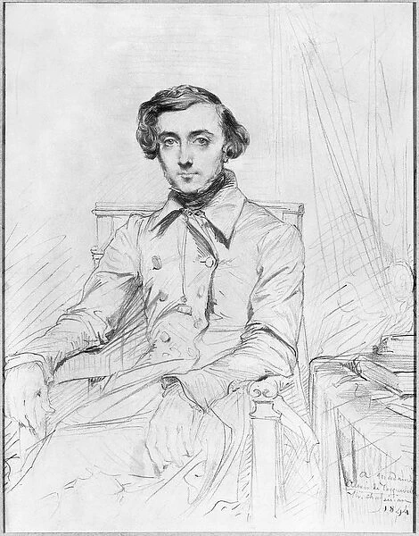 Portrait of Charles Alexis Henri Clerel de Tocqueville, 1844 (black lead on paper)