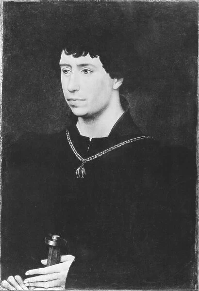 Portrait of Charles the Bold (1433-77) last Duke of Burgundy (oil on panel) (b  /  w photo)