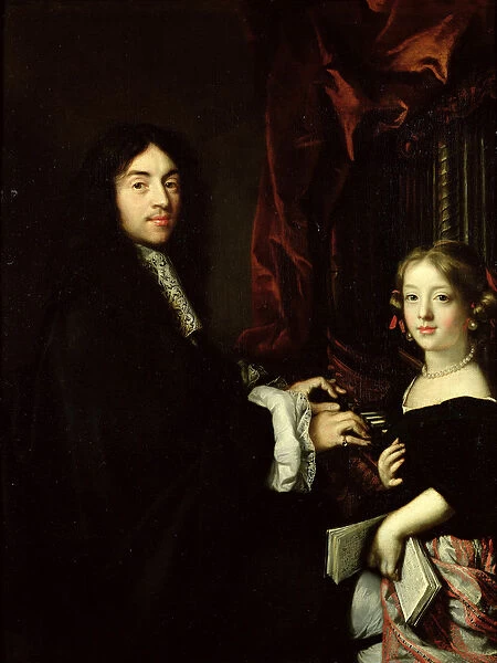 Portrait of Charles Couperin (1638-79) and the Daughter of the Artist, 1665-79 (oil