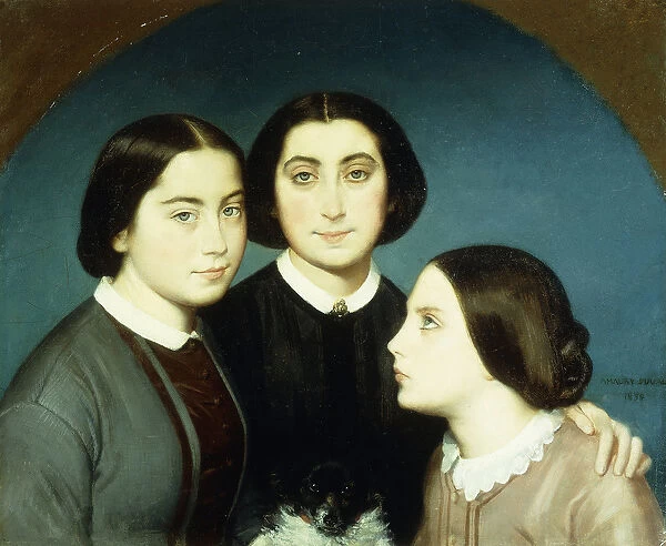 Portrait of the Three Daughters of Charles Naudier, 1854 (oil on canvas)