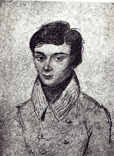 Portrait of Evariste Galois (1811-32) (heliogravure) (b  /  w photo)