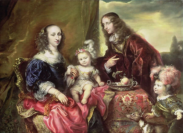 Portrait of a family (said to be that of Colonel John Hutchinson (1615-64) 1659